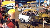 TIR ile otomobilin çarpıştığı kazada 5 kişi yaralandı / 30.07.2021 CUMA