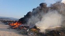 Burhaniye’de çöplük yangını korkuttu  - haberi