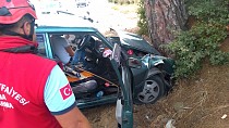 Otomobil ağaca çarptı, 1 yaralı  - haberi